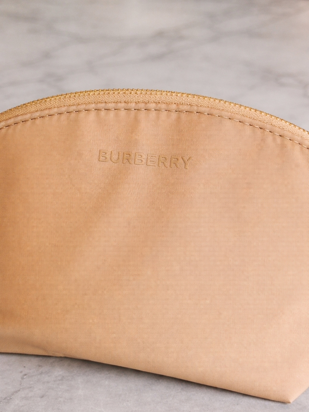 Burberry Camel Tan Brown Cosmetic Makeup Pouch NEW GWP